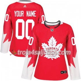 Toronto Maple Leafs tröja Customized Röd 2017-2018 Adidas Alternate Authentic - Dame NHL Tröjor